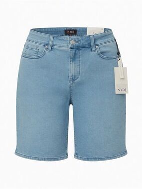 NYDJ Light Wash Denim Bermuda Shorts Size 10 NWT Water Conscious Flex Force
